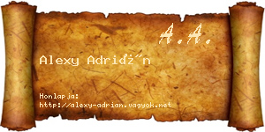 Alexy Adrián névjegykártya