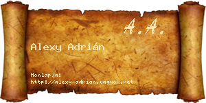 Alexy Adrián névjegykártya